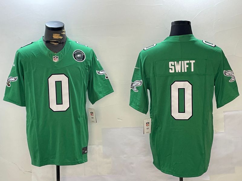 Men Philadelphia Eagles #0 Swift Green Throwback 2024 Nike Vapor Limited NFL Jersey style 2